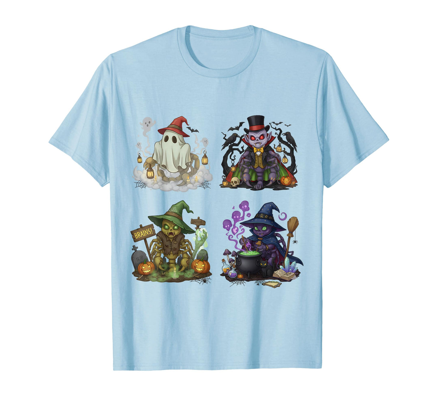 Scorpion Spooky Vampire Witch Boo Zombie Cute Halloween Boys T-Shirt
