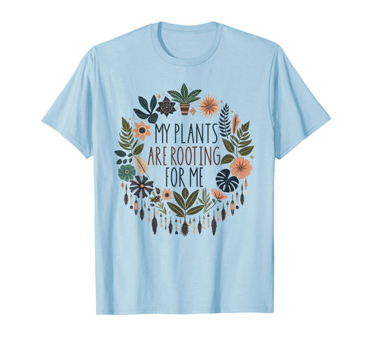 Retro Vintage My Plants Are Rooting For Me Plant Lover Funny T-Shirt