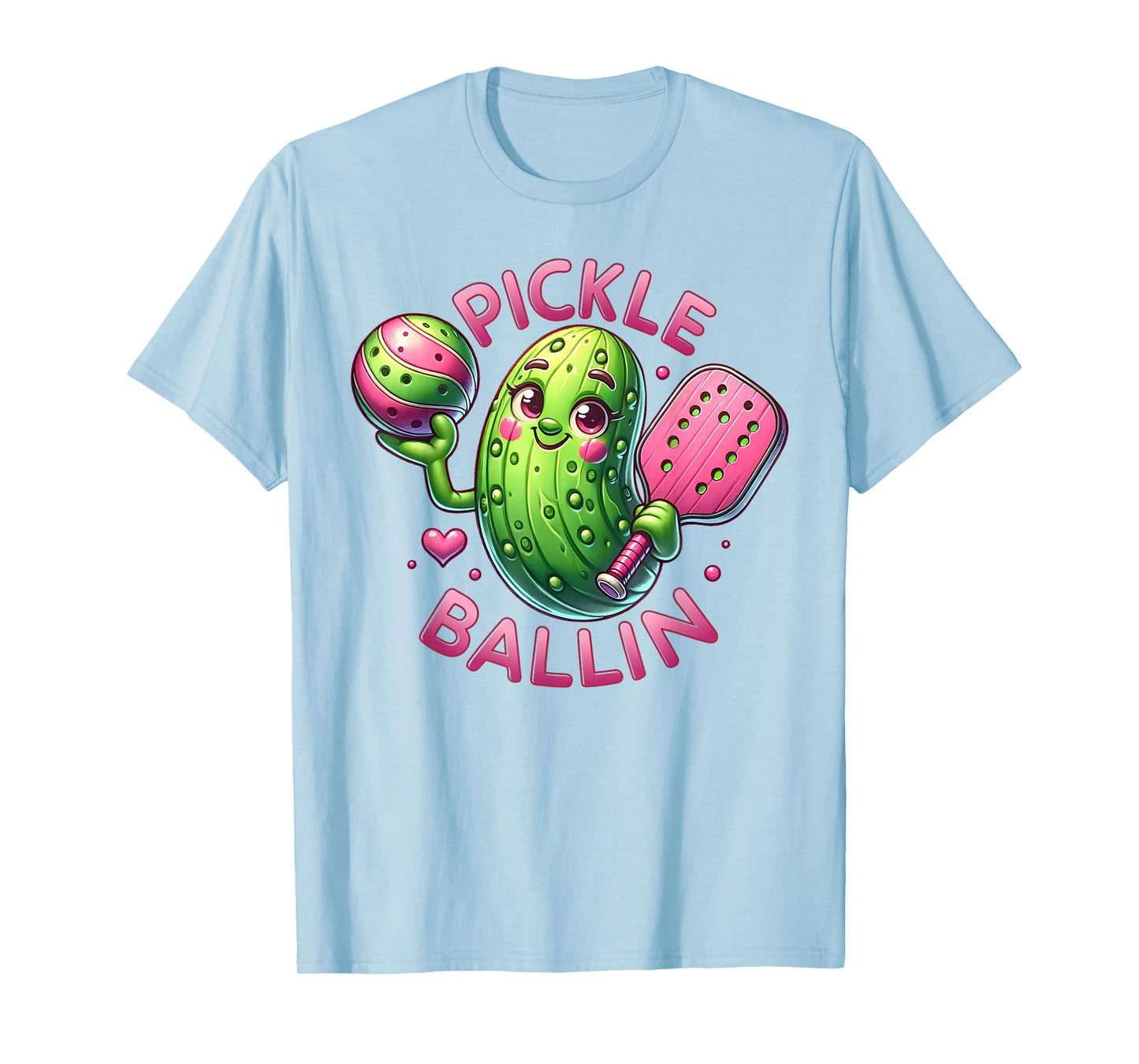 Pickle Ballin Cute Pickleball Women Girls Pickleball Lovers T-Shirt