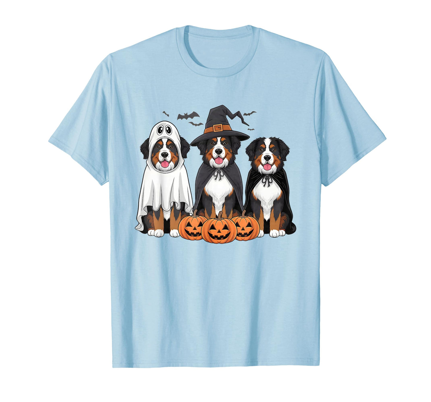 Retro Spooky Bernese Mountain Ghost Dog Lover Halloween T-Shirt