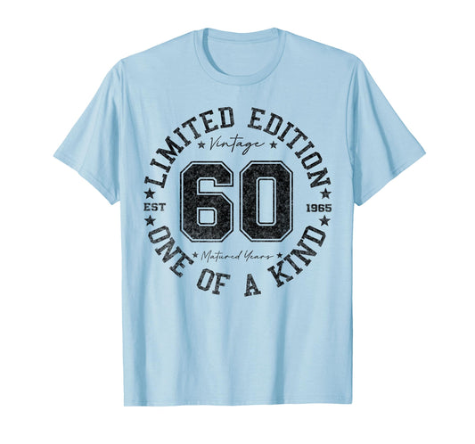 60 Year Old Gifts Vintage 1965 Limited Edition 60th Birthday T-Shirt