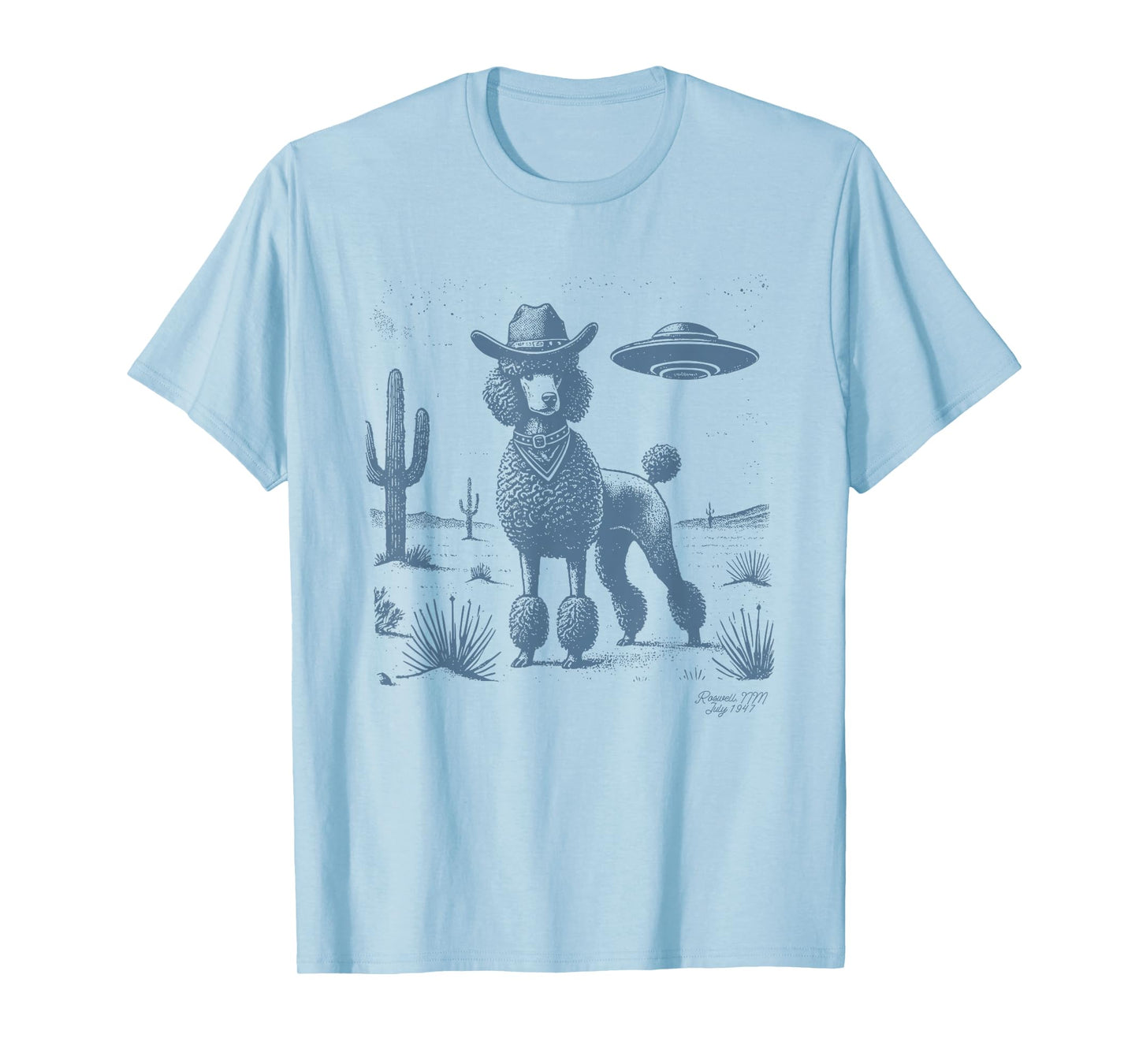 Poodle Cowboy UFO, Poodle Mom, Poodle Dad, Cowboy Poodle UFO T-Shirt