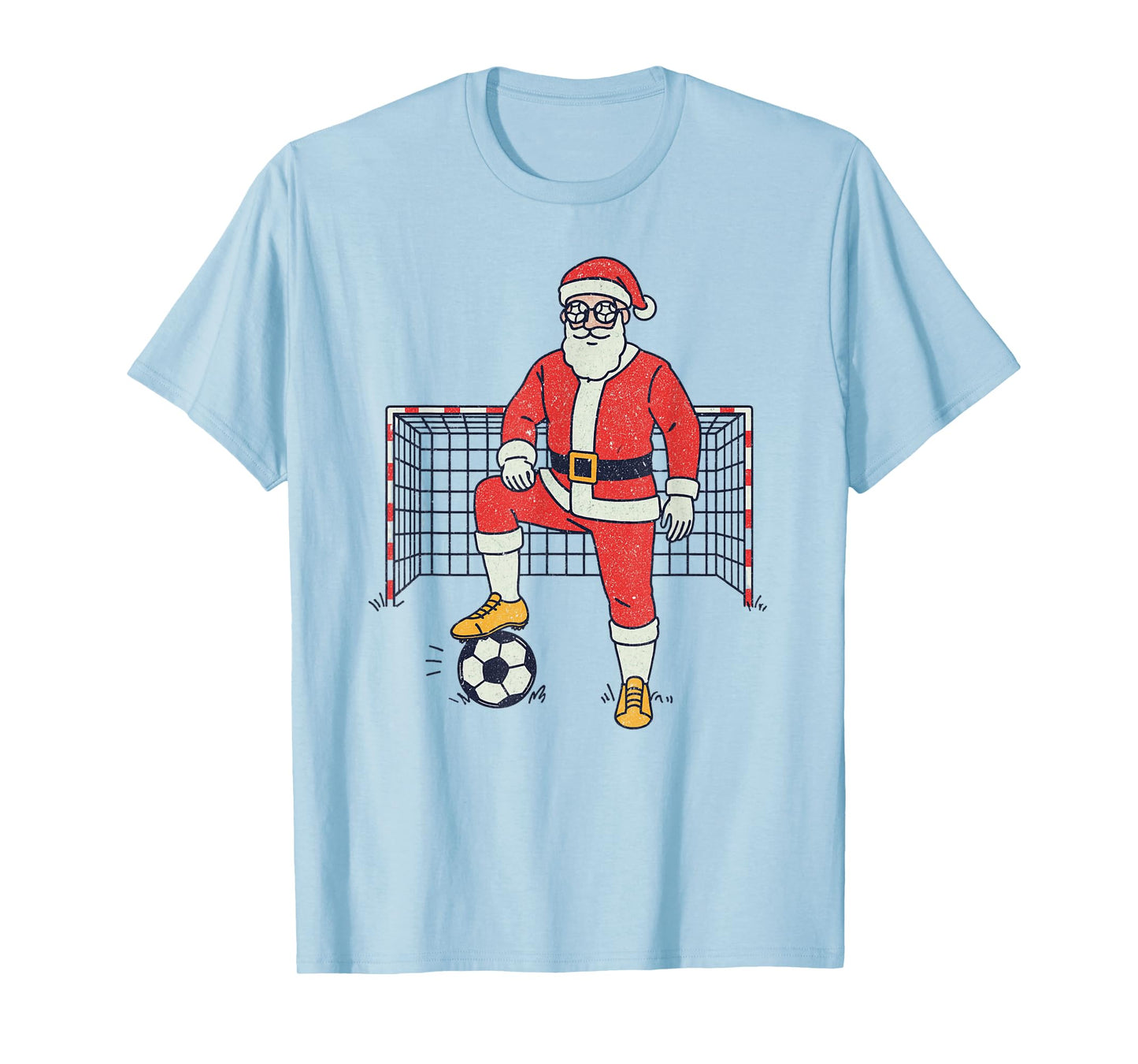 Santa Playing Soccer Christmas Vintage Funny Xmas Holiday T-Shirt