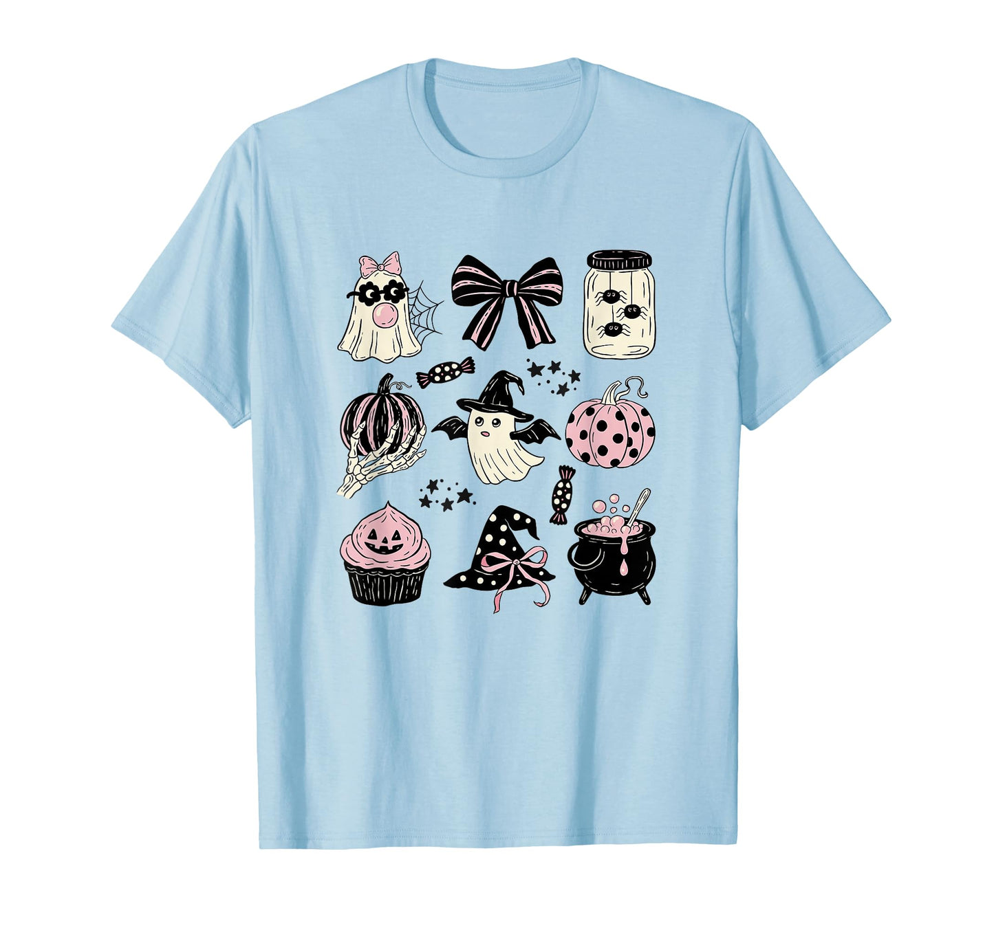 Cute Spooky GhostsPumpkins Witchy Fun Halloween Aesthetic T-Shirt