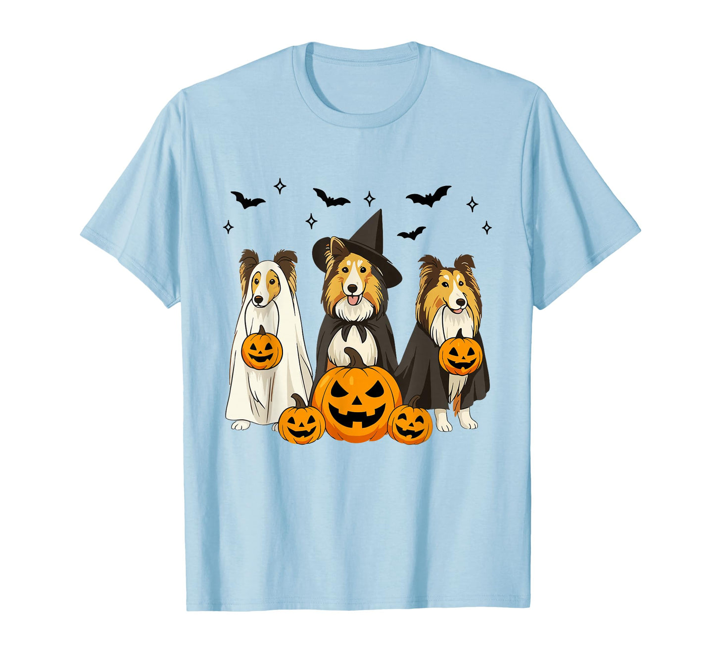 Witch Collie Halloween Ghost Collie Dog Mom Ghost Dog Lover T-Shirt