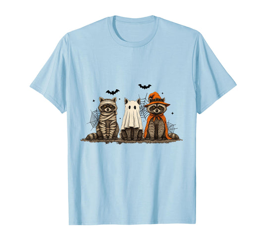 Cute Spooky Halloween Raccoons Men Women Kids Funny Raccoon T-Shirt