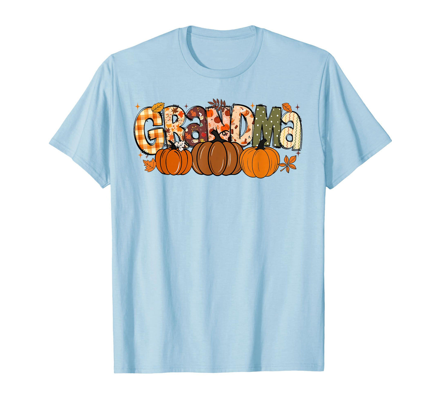 Retro Grandma Pumpkin Fall Leaves Grandma Fall Thanksgiving T-Shirt