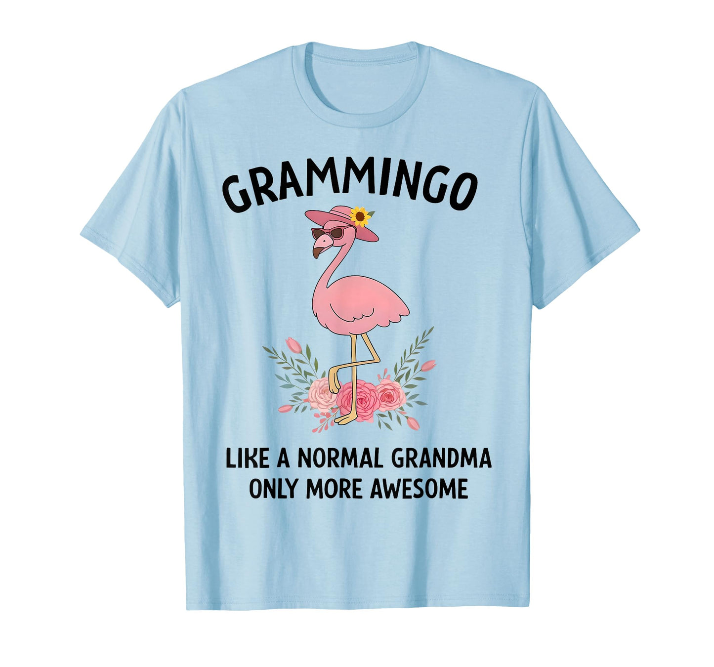 Cute Floral Flamingo Vintage Style Graphic Gift For Women T-Shirt