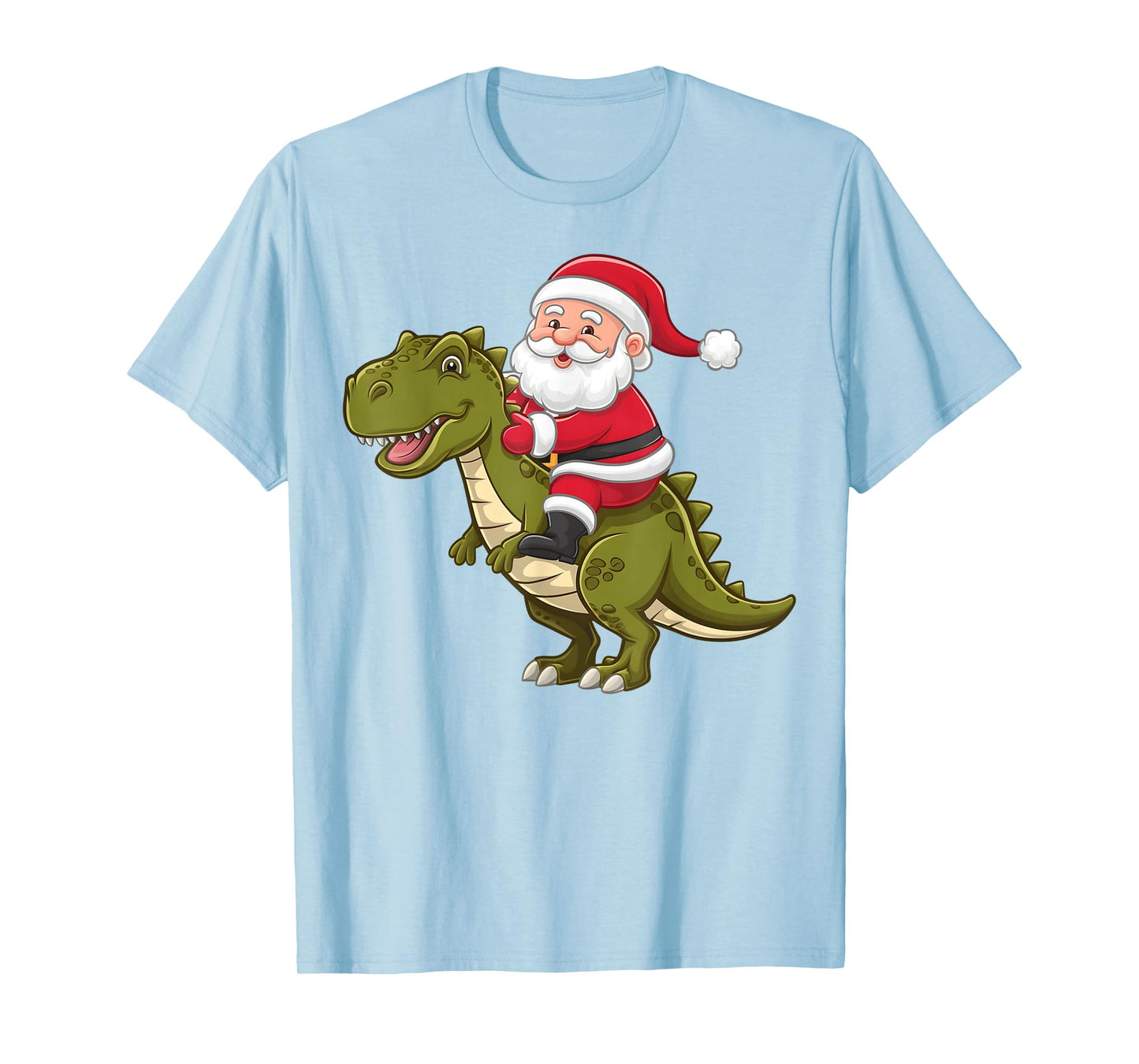 Christmas Santa Riding Dinosaur Cute Xmas Graphic Boys Kids T-Shirt
