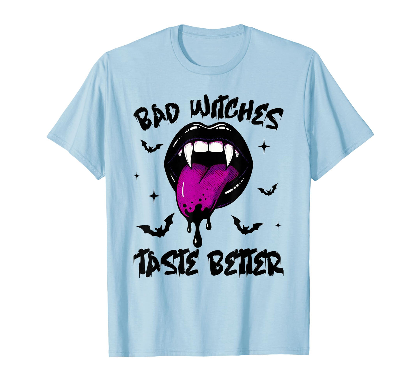 Bad Witches Taste Better Tattoo Lover Vintage Lips Halloween T-Shirt