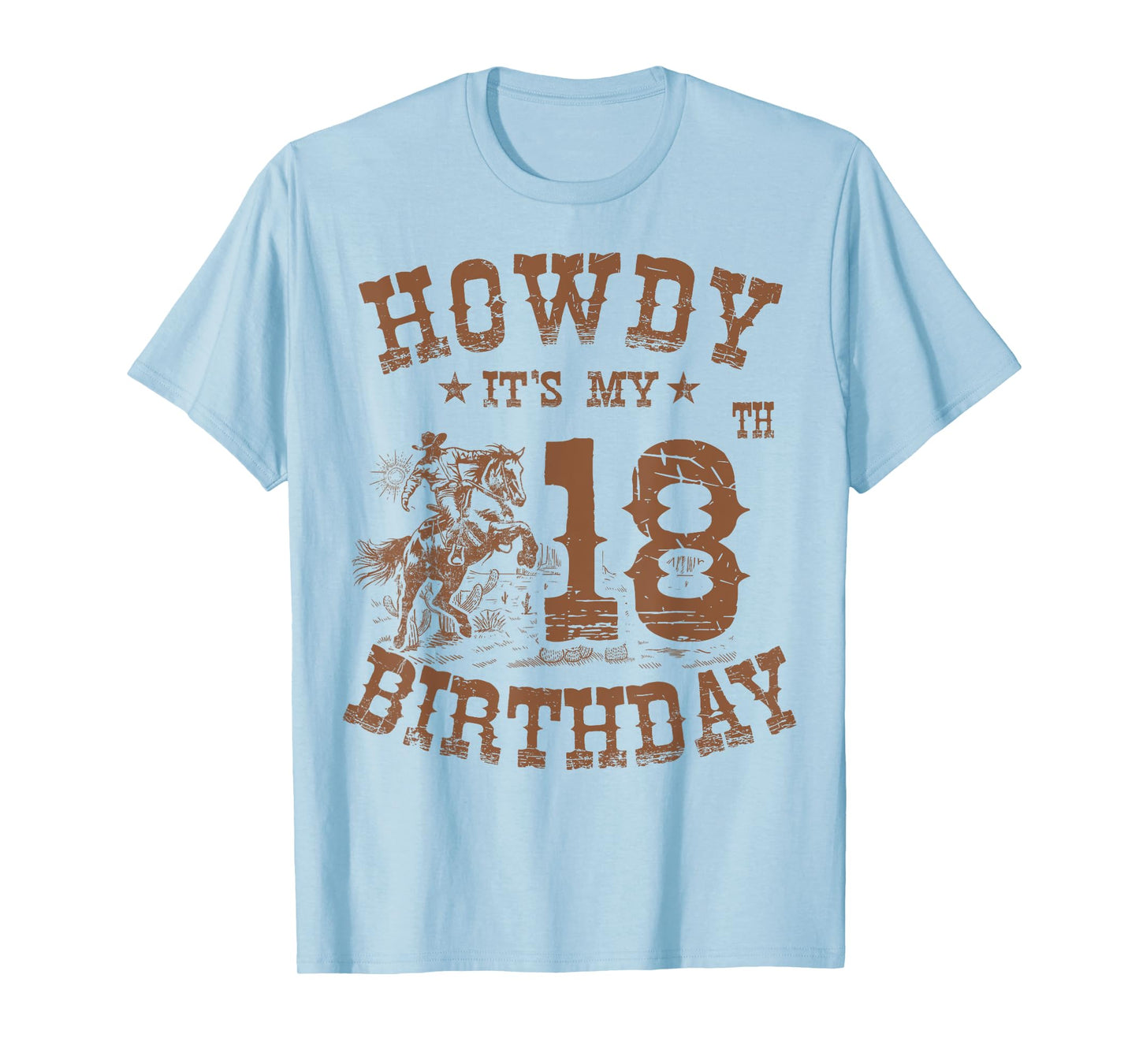 Howdy It's My 18th Birthday Western Cowboy 18 Years Old Bday T-Shirt