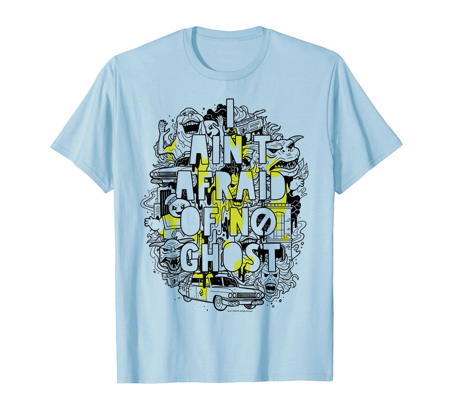 Ghostbusters Ain't Afraid Collage Slime Drip Poster T-Shirt T-Shirt