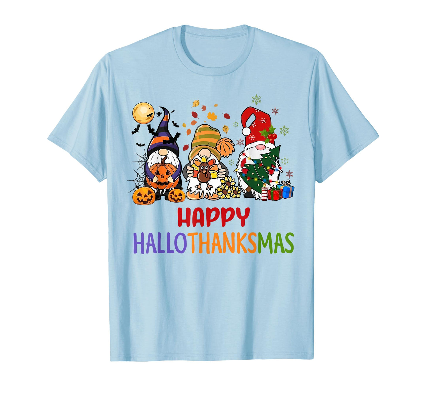 Halloween Thanksgiving Christmas Gnomes Holiday Season T-Shirt