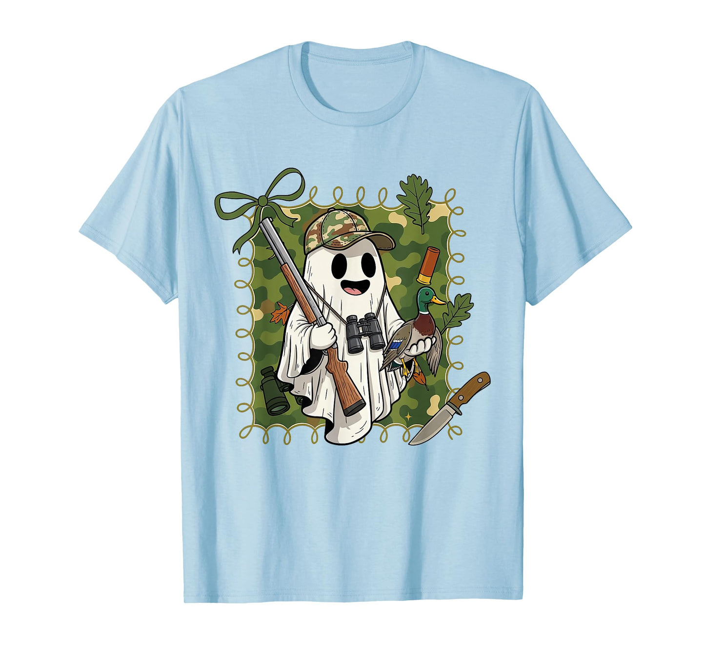 Halloween Vibes Mallard Duck Hunting Lover Hunter Boo Ghost T-Shirt