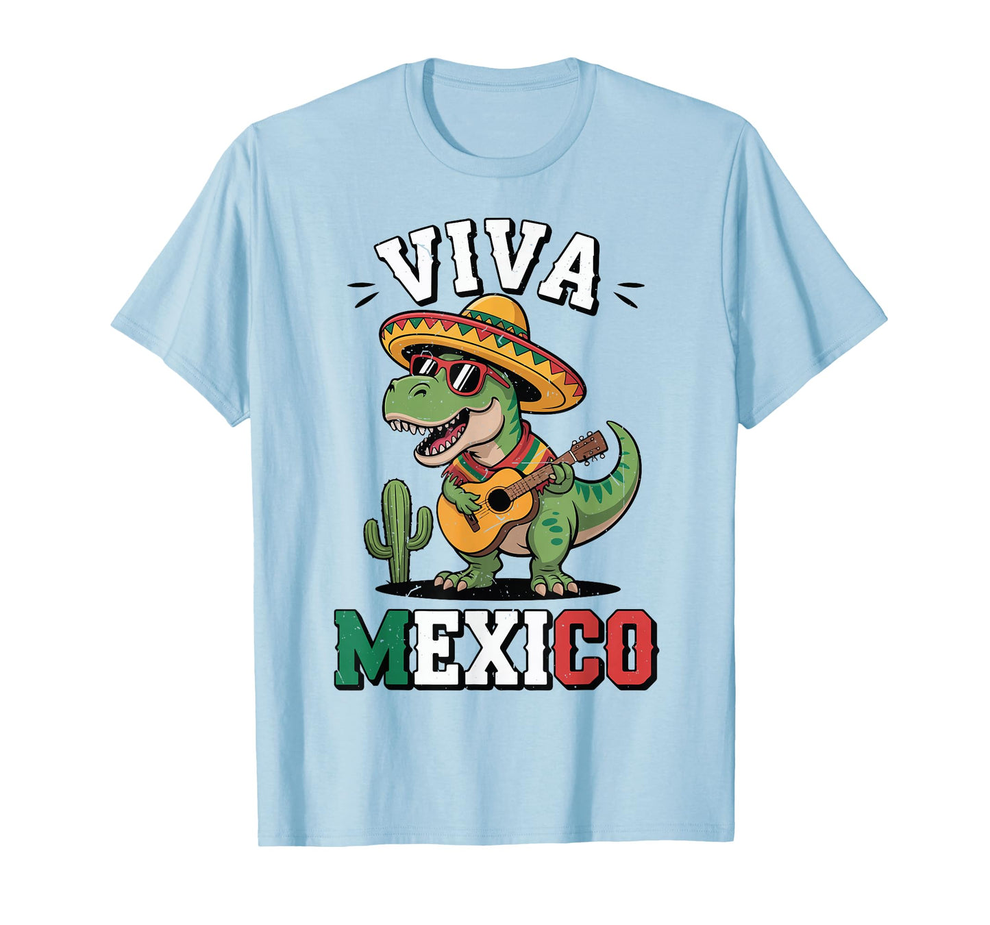 Kids Viva Mexico Shirt Boy Mexican Dinosaur Independence Day T-Shirt