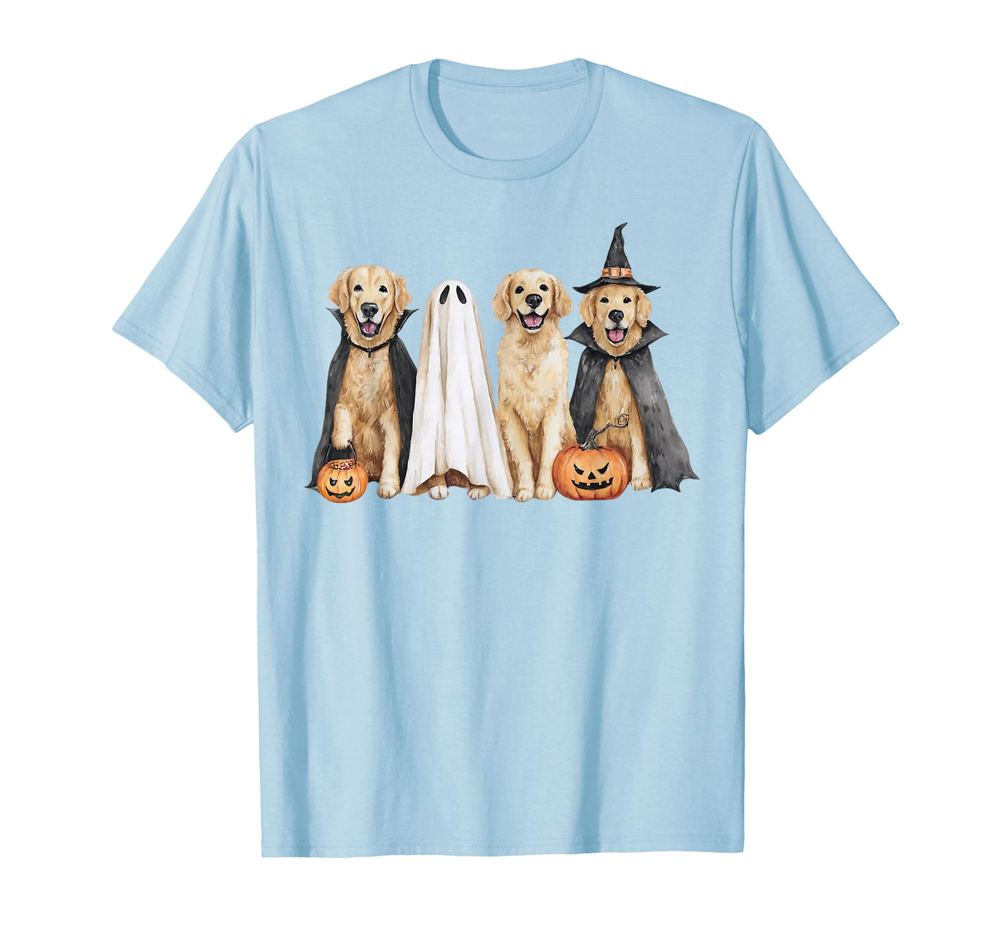 Golden Retriever Ghost Dog Halloween Golden Retriever Witch T-Shirt