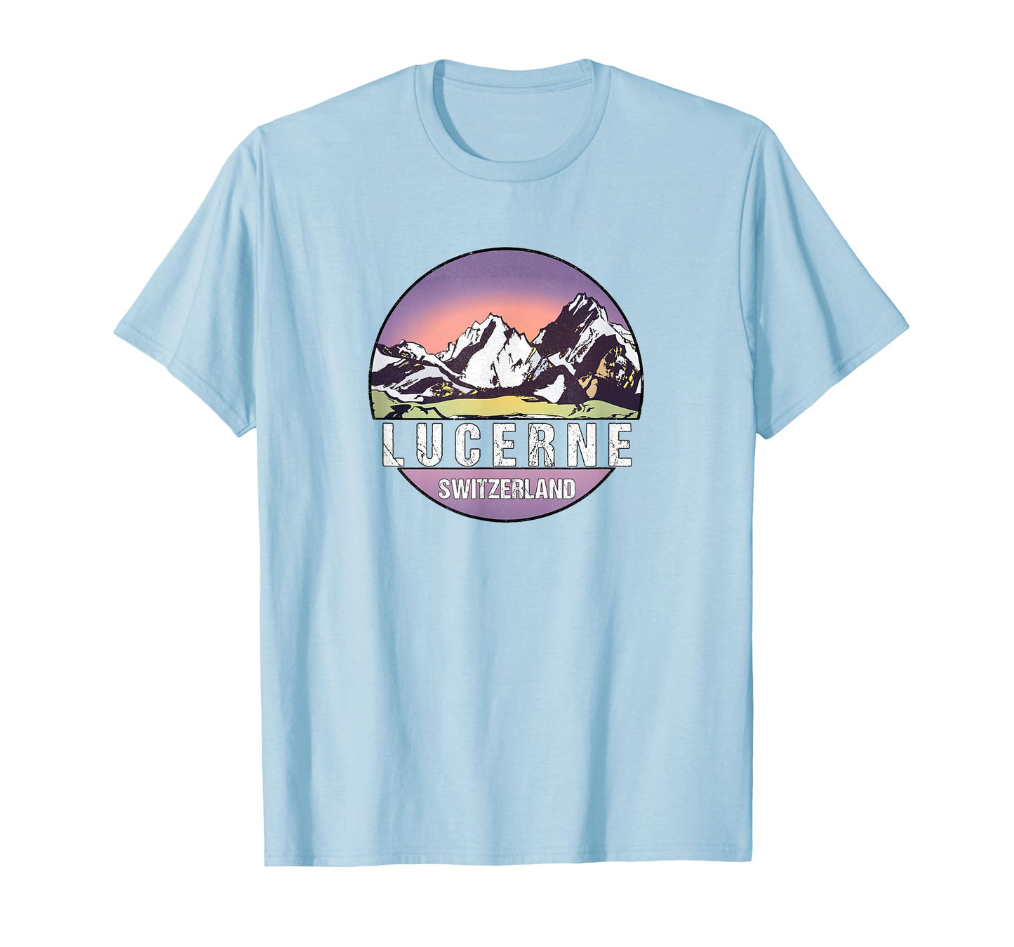 Retro Vintage Lucerne, Switzerland Distressed T-Shirt