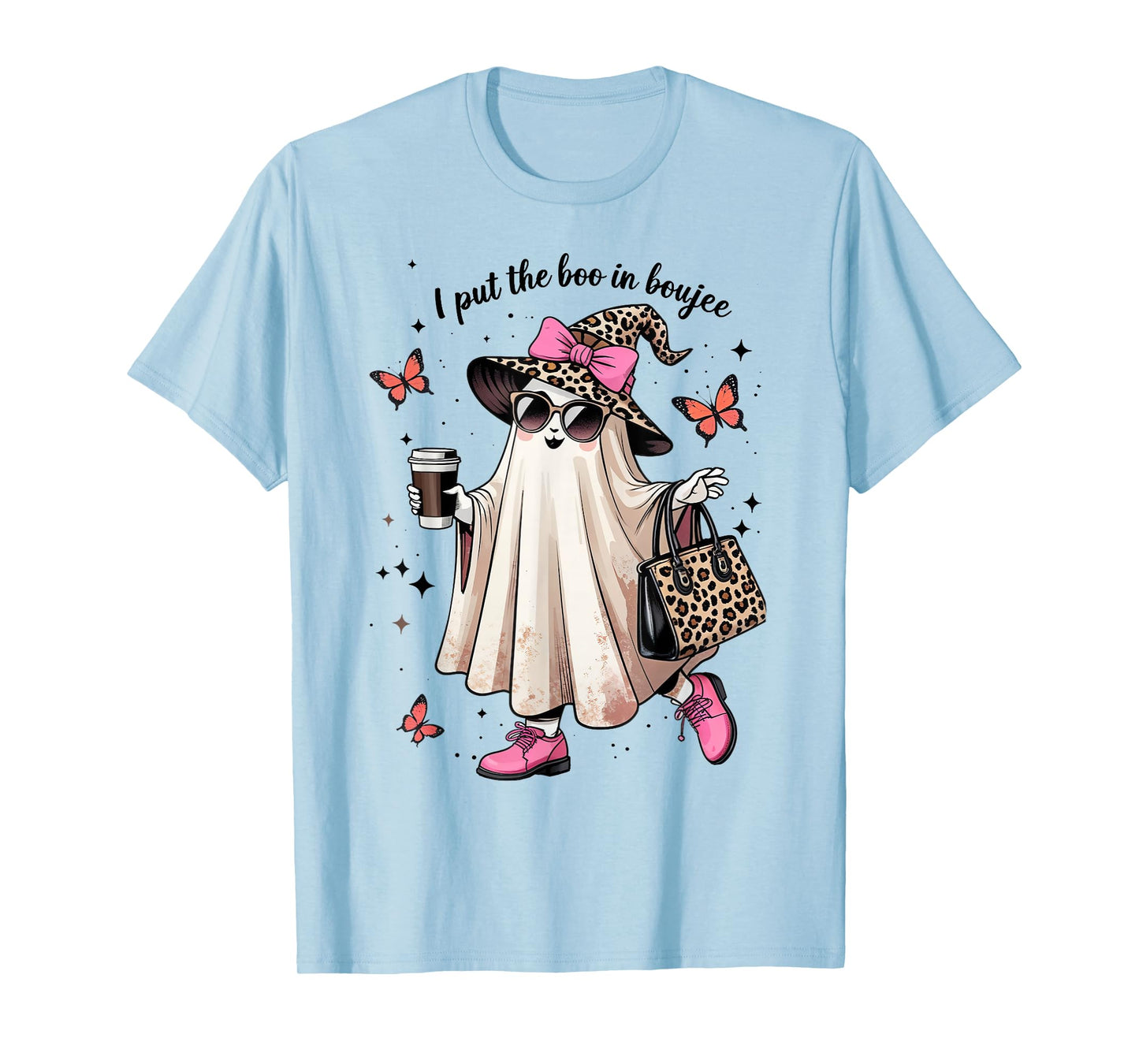 I Put The Boo in Boujee Halloween Cute Lady Ghost Girl Women T-Shirt