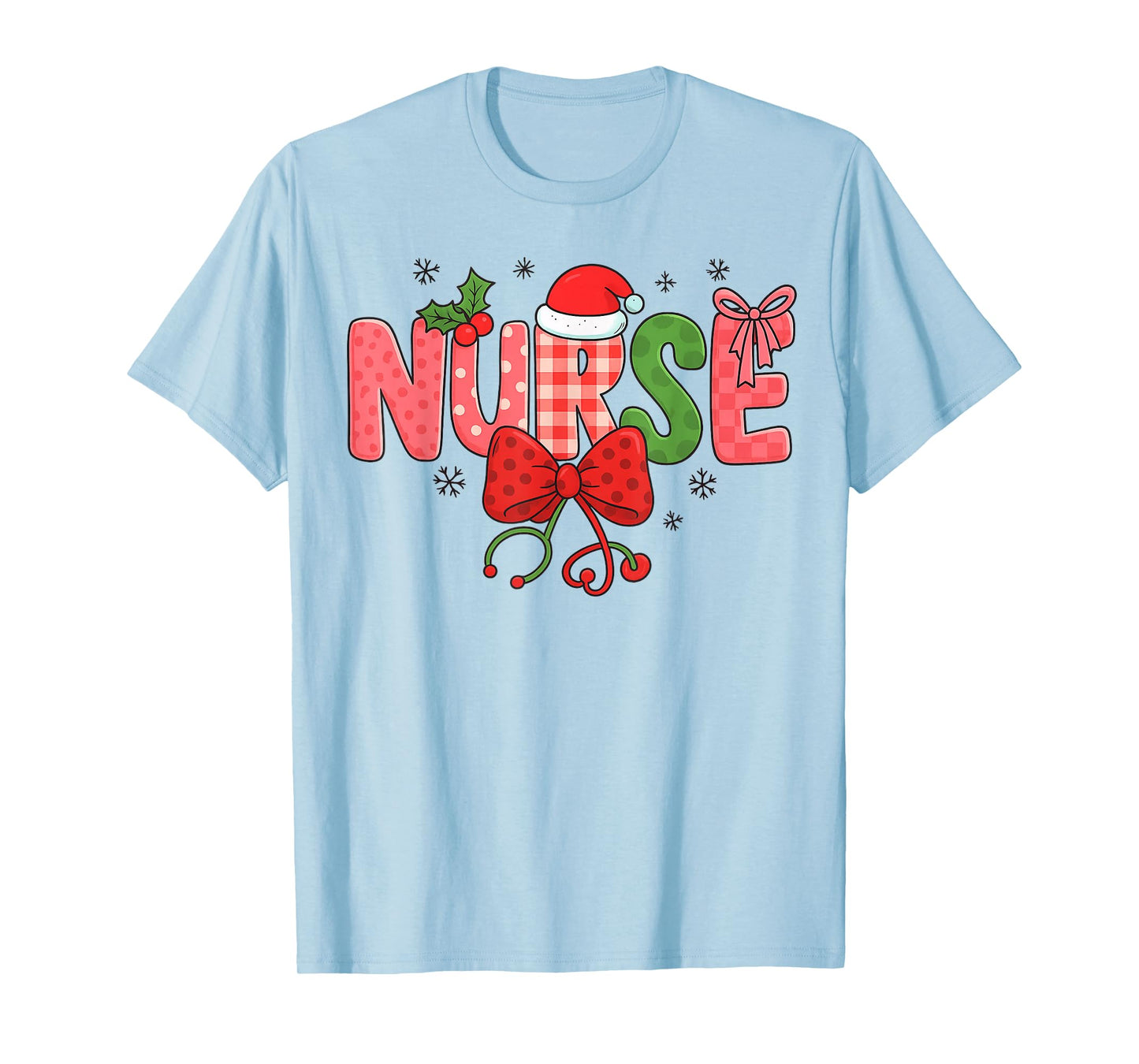 Retro Christmas Nurse Life Stethoscope 2025 Funny Nurse T-Shirt