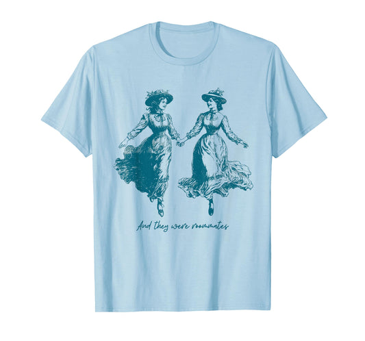 Vintage Lesbian Pride And They Were Roommates Sapphic Pride T-Shirt