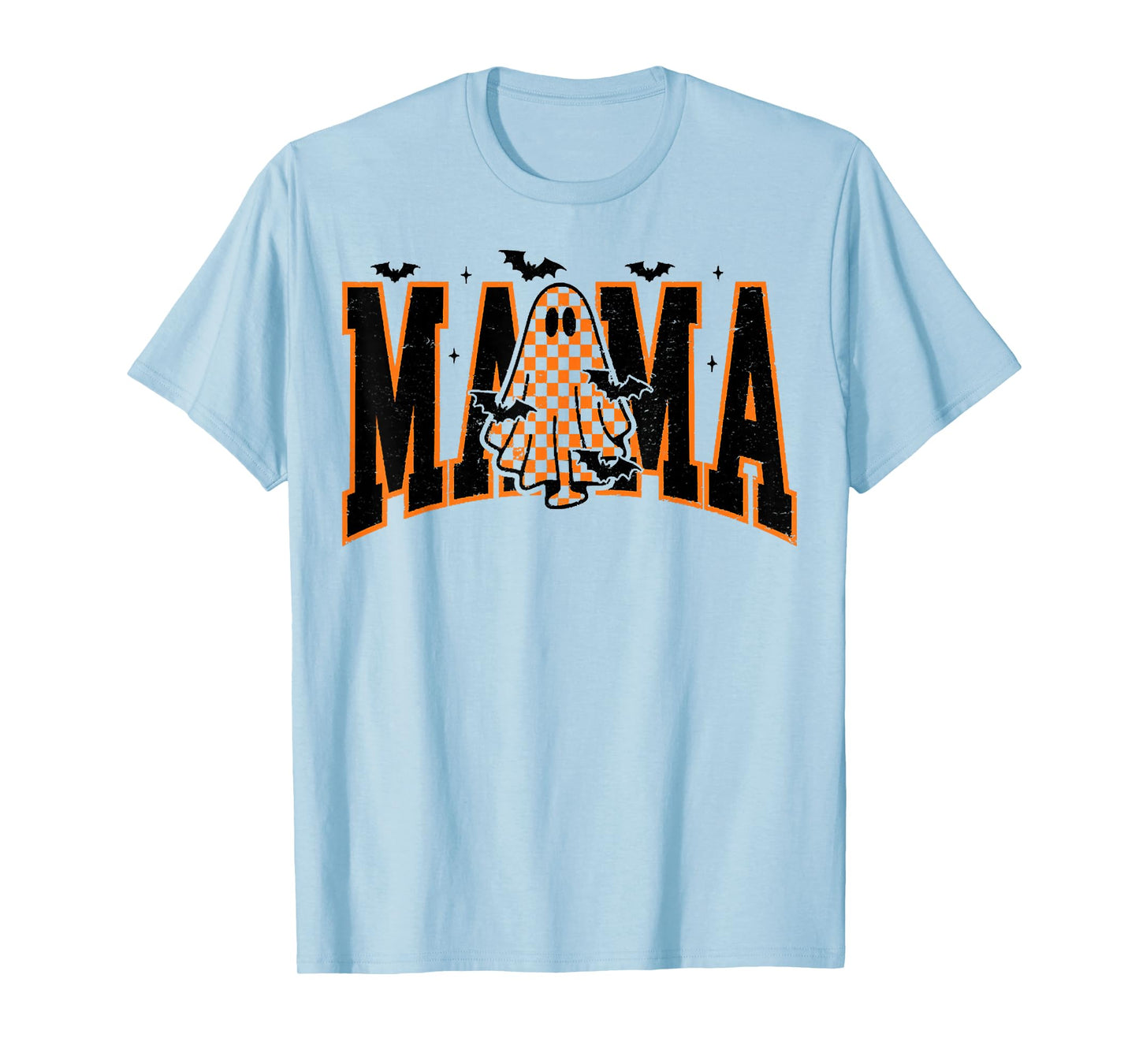 Mama Checkered Halloween Ghost Tees, Spooky Vibes Tees T-Shirt
