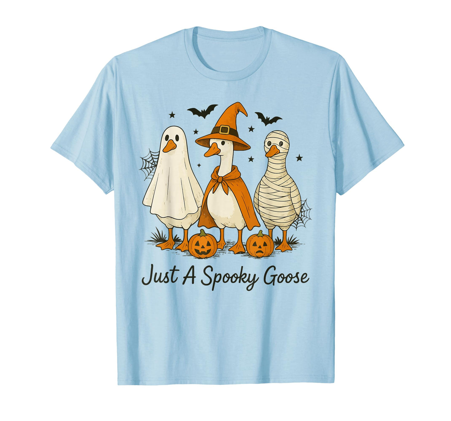 Just A Spooky Goose Halloween Costume Funny Goose Squad T-Shirt