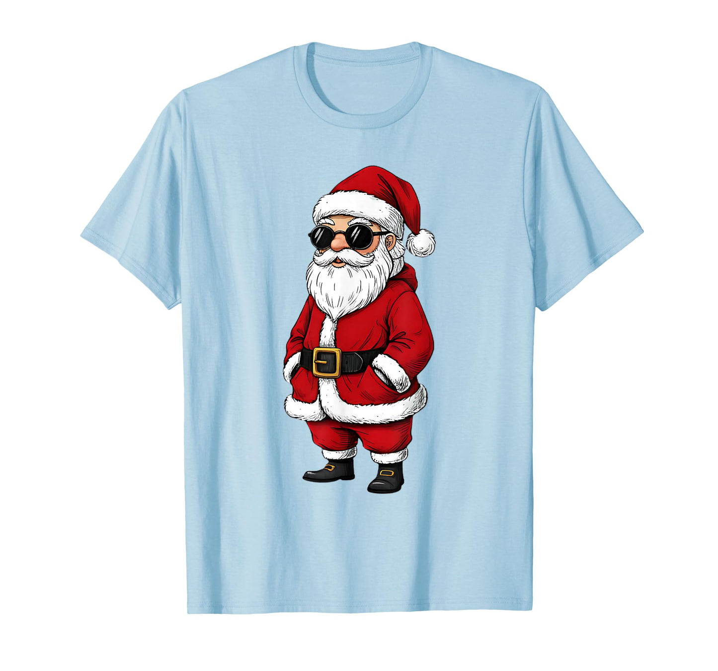 Santa Face with Sunglasses Christmas for Boys Men Kids T-Shirt