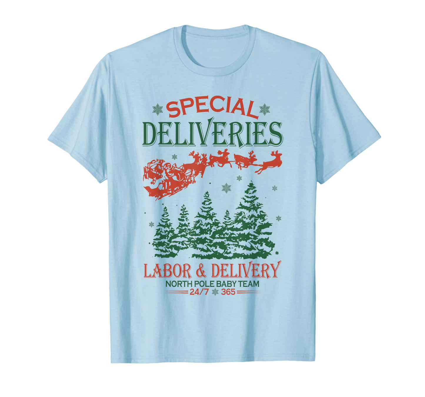 Funny Deliveries Nurse Labor and Delivery Christmas Women T-Shirt