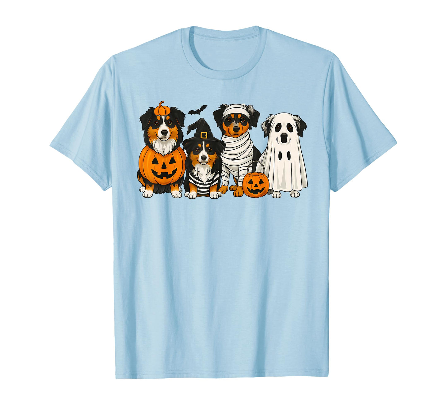 Australian Shepherd Lover Aussie Mom Halloween Vibes Spooky T-Shirt