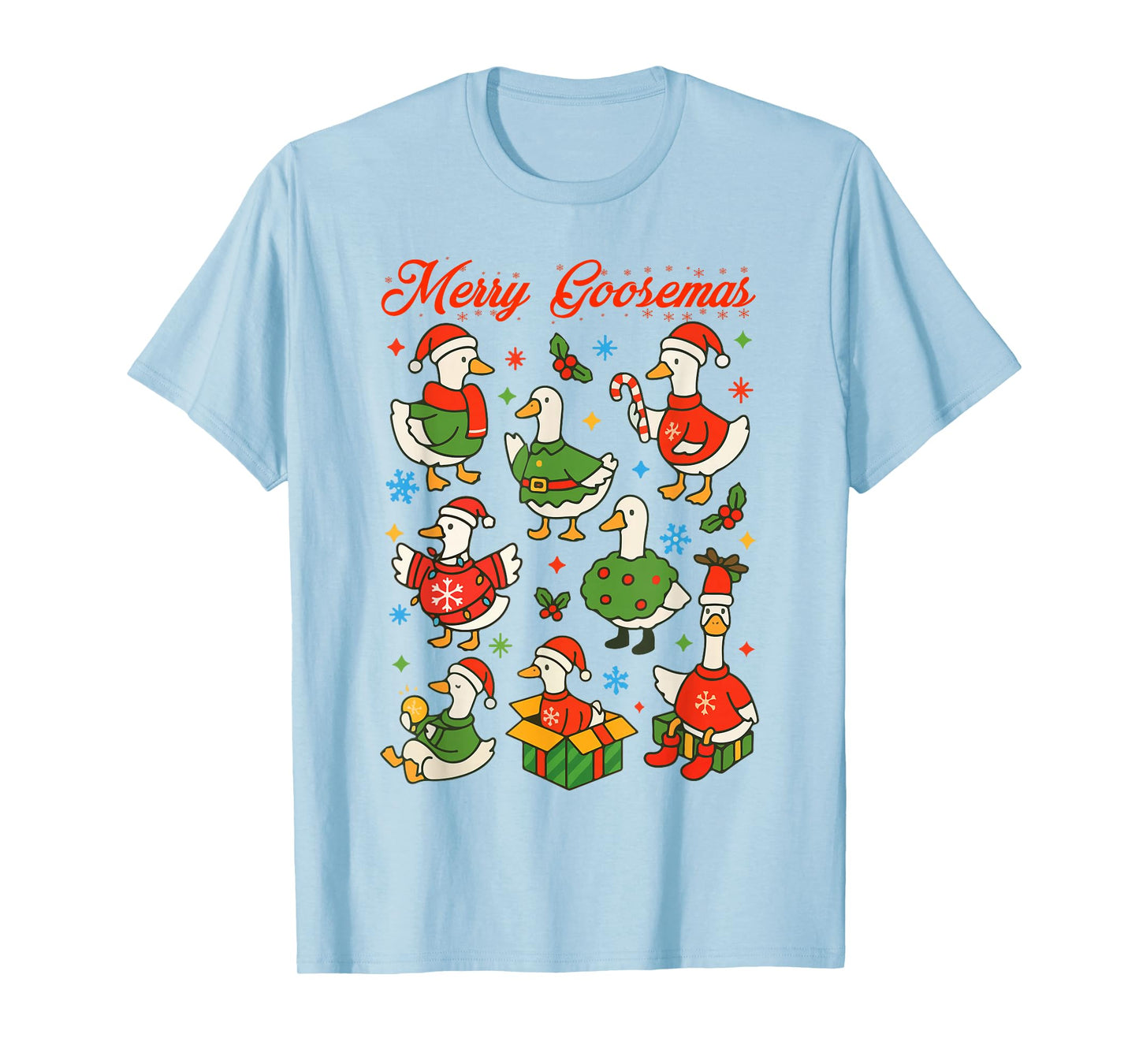 Christmas Xmas Vibes Silly Goose Reindeer Merry Goosemas T-Shirt