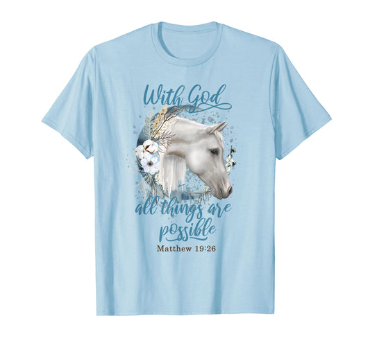 Horse Flowers Horseback Riding Christian Horse Owner T-Shirt