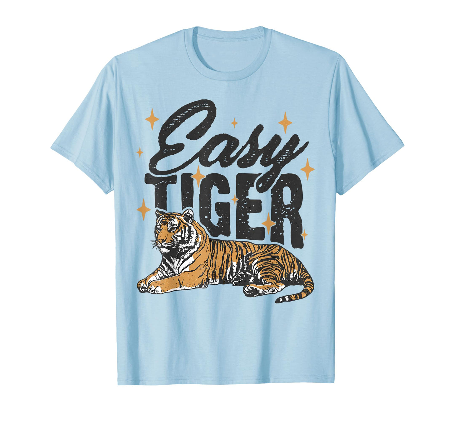 Easy Tiger Retro Distressed Vintage Tiger Graphic T-Shirt
