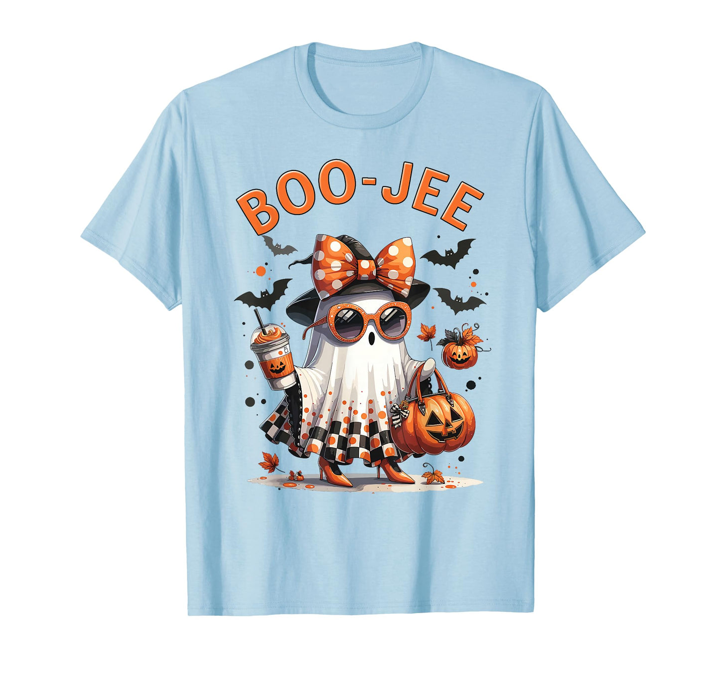 Boo JEE Coquette Pumkin Ghost Coffee Halloween Boujee Ghost T-Shirt