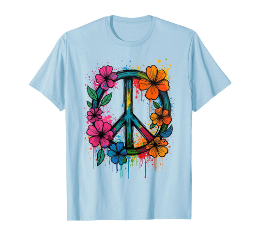 Peace Sign, Love Peace Flower Power, Women, 70s & 60s T-Shirt
