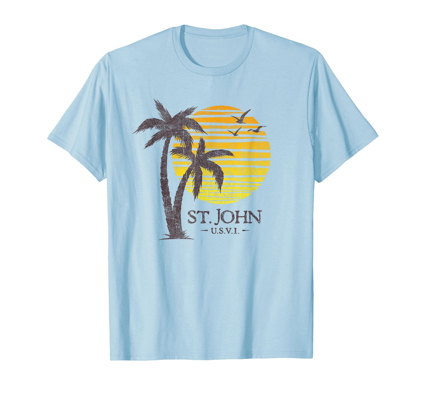 St John USVI Souvenir Colorful Beach Sunset Mens Womens T-Shirt