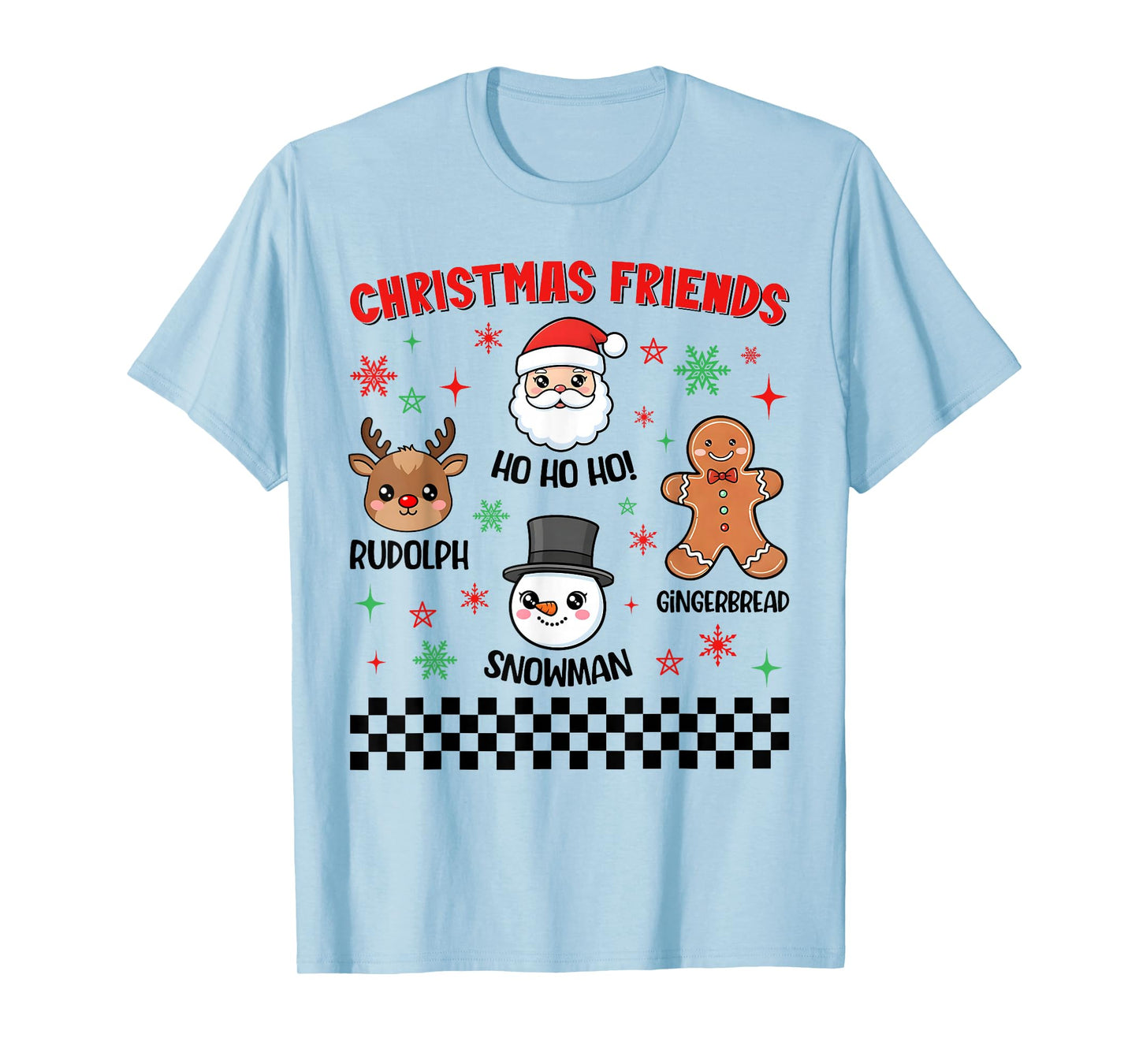 Christmas Squad Santa Rudolph Snowman Gingerbread Friends T-Shirt