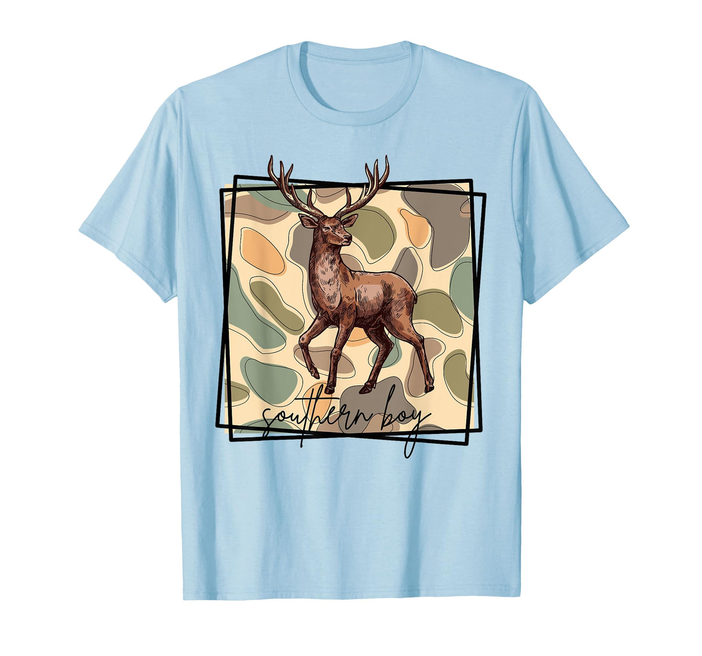 Local Southern Boy Deer Hunting Camo Outdoor Vintage Nature T-Shirt