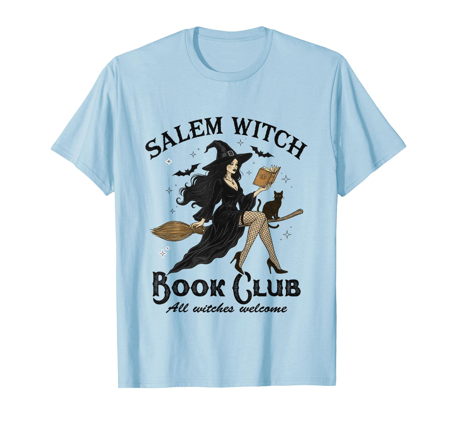Salem Witch Book Club All Witches Welcome Spooky Halloween T-Shirt