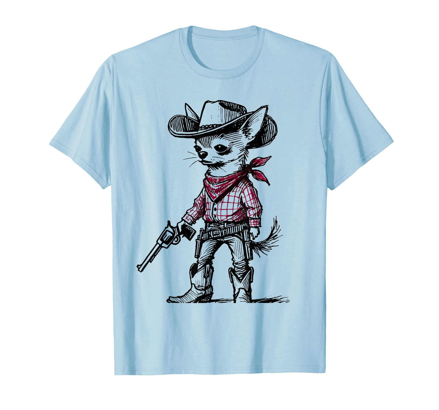 Cowboy Chihuahua Dog Funny Western Red Chihuahua Meme T-Shirt