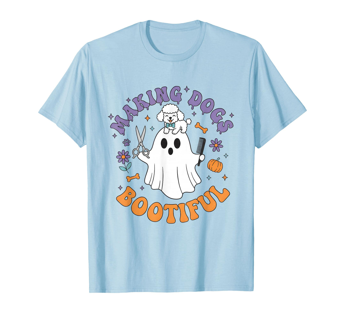 Making Dogs Bootiful Ghost Dog Groomer Halloween Costume T-Shirt