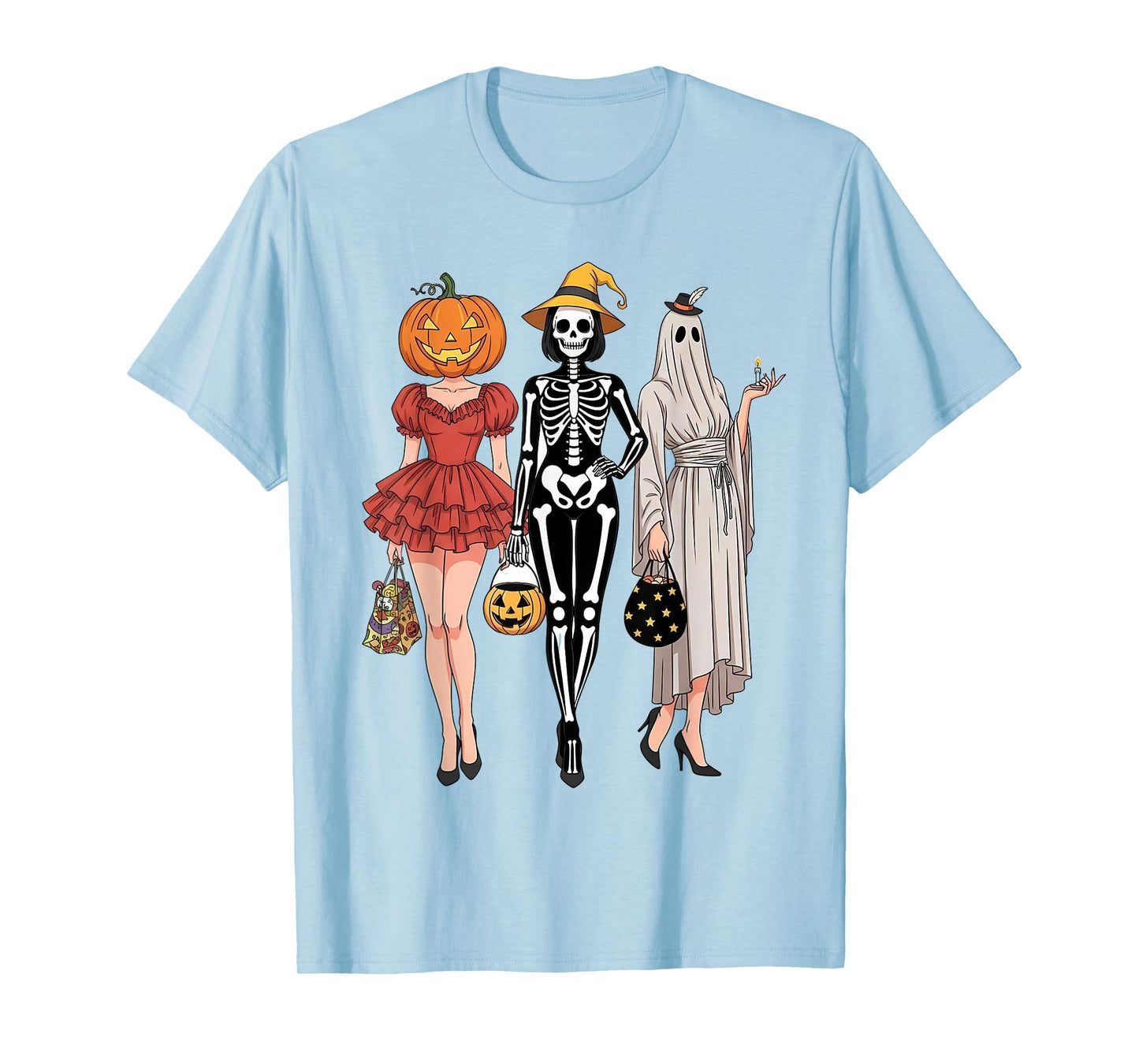 Halloween Witch Retro Vintage Pumpkin Adult Humor Pin Up T-Shirt