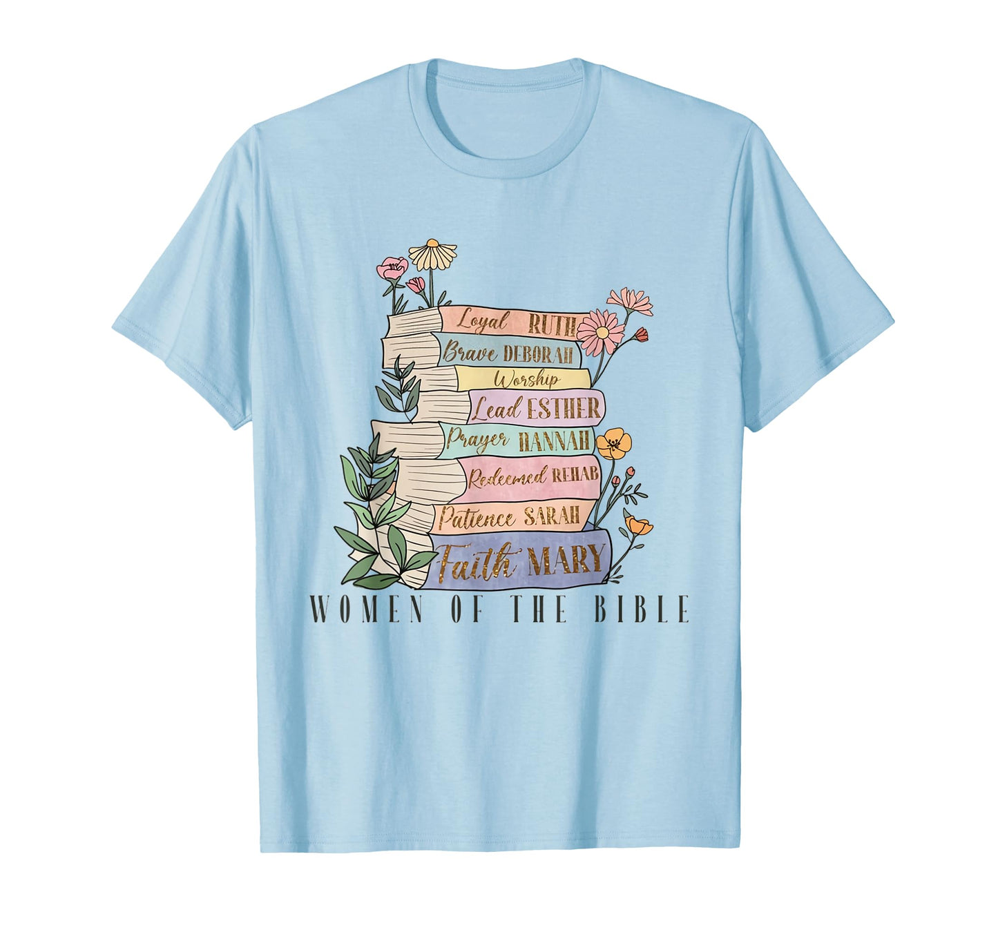 Retro Original Women of The Bible Books Christian Bookish T-Shirt