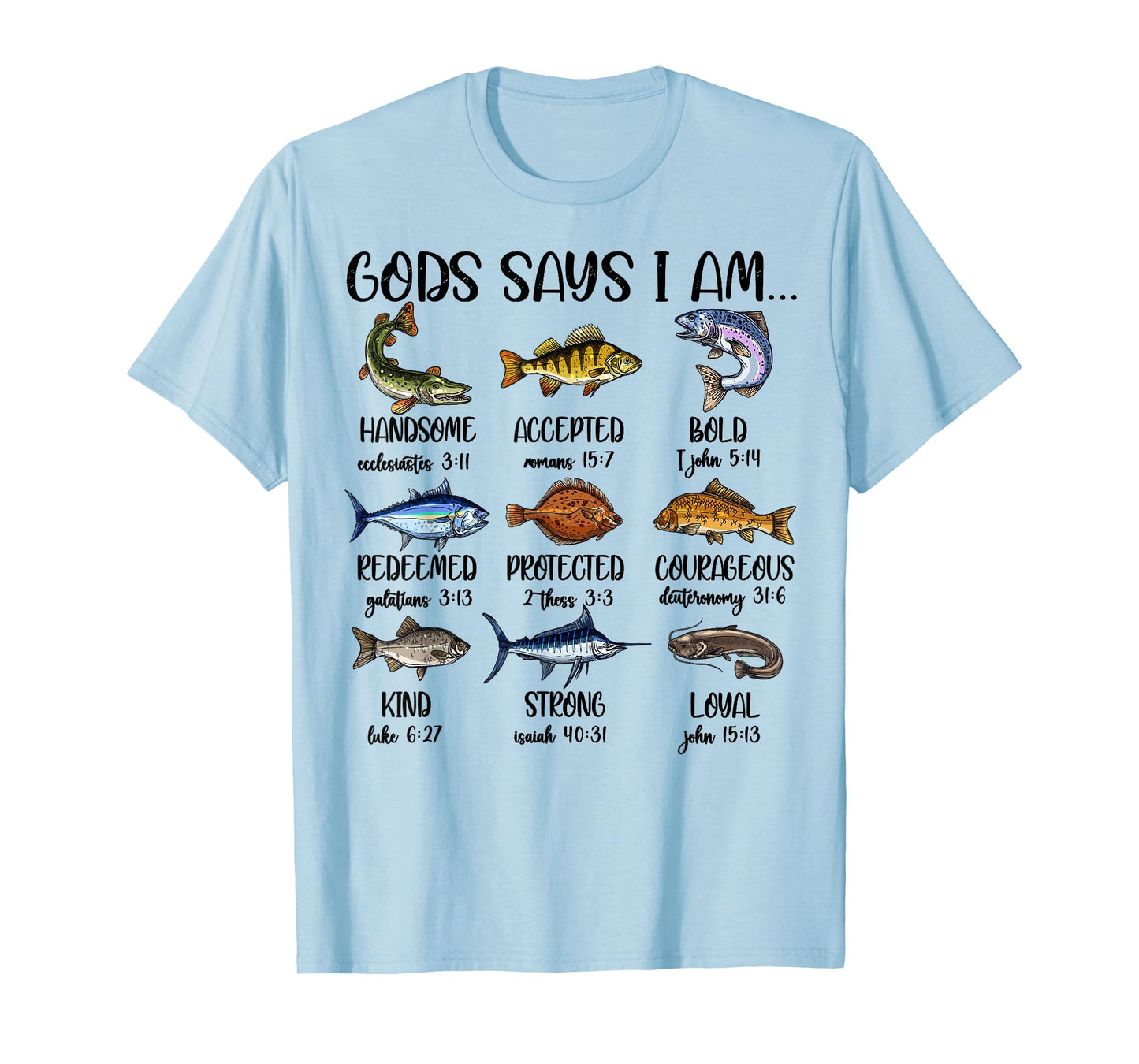 God say I Am Fishing Toddler Boy Jesus Love You Me Christian T-Shirt