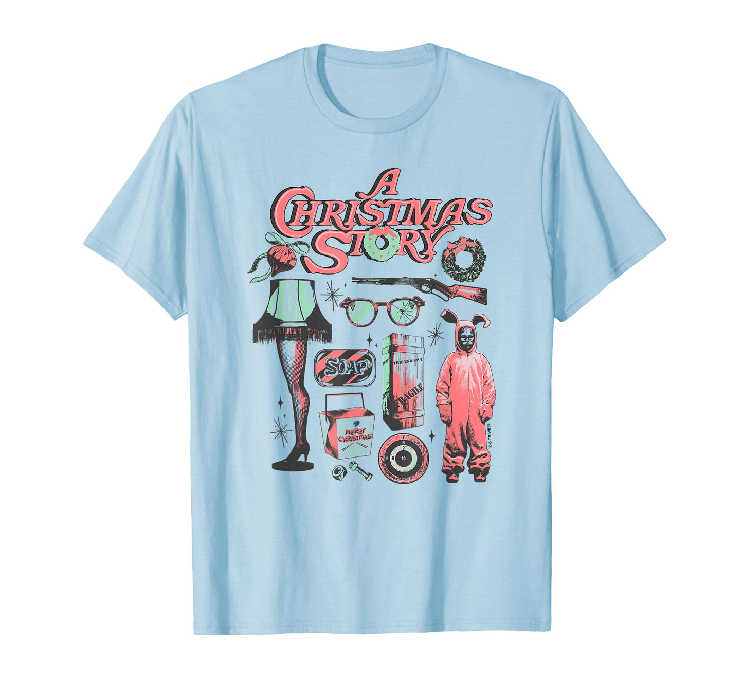 A Christmas Story Iconic Moments Icon Chart Distressed T-Shirt