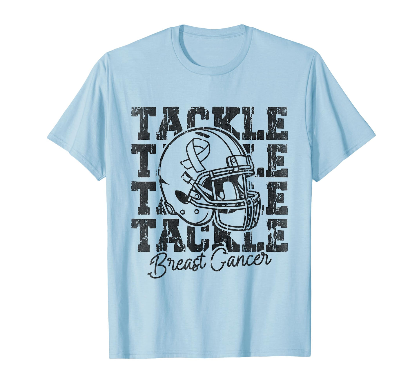 Tackle Football Pink Ribbon Breast Cancer Awareness Women T-Shirt