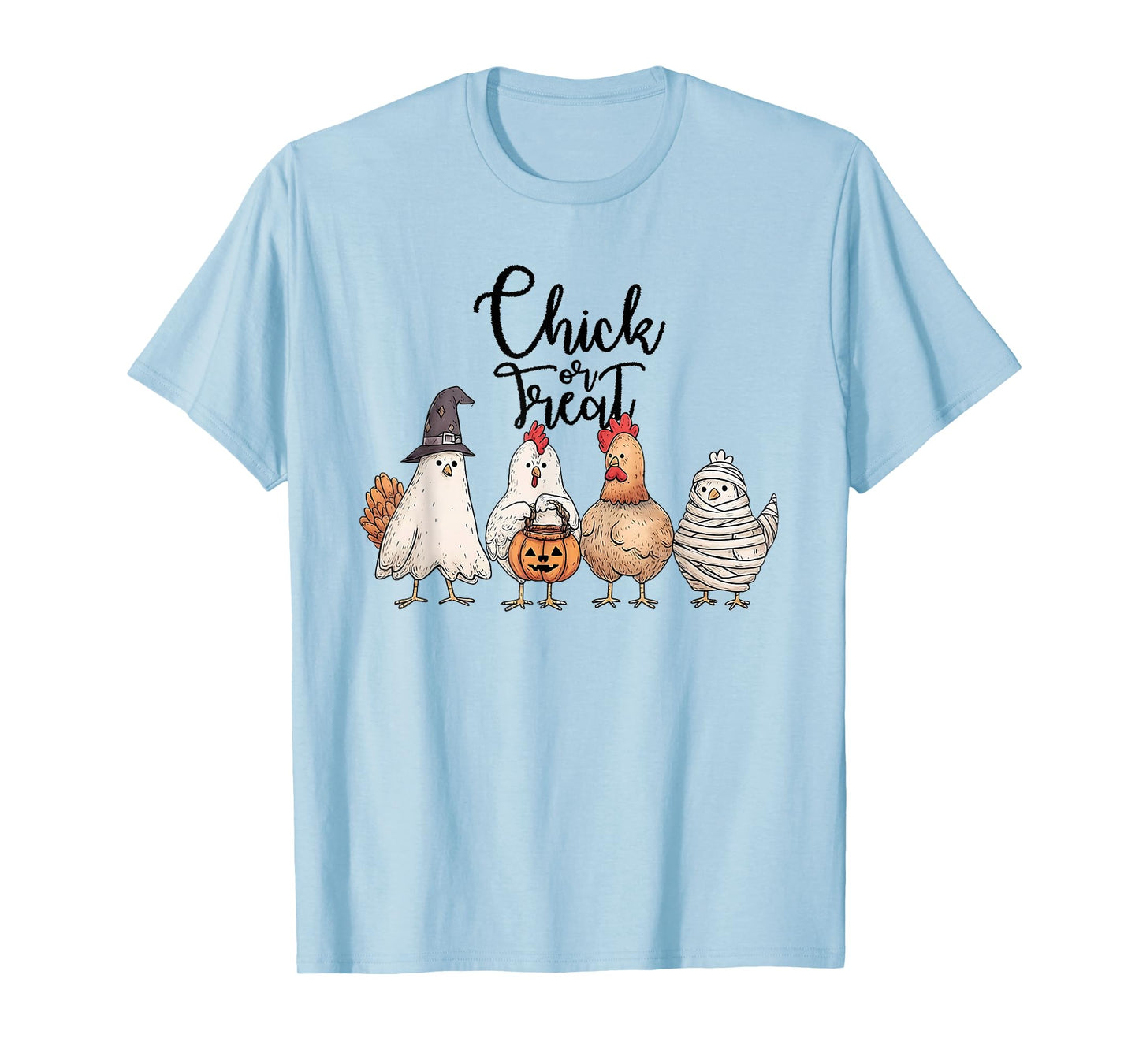 Chick Or Treat Halloween Witch Spooky Chicken T-Shirt