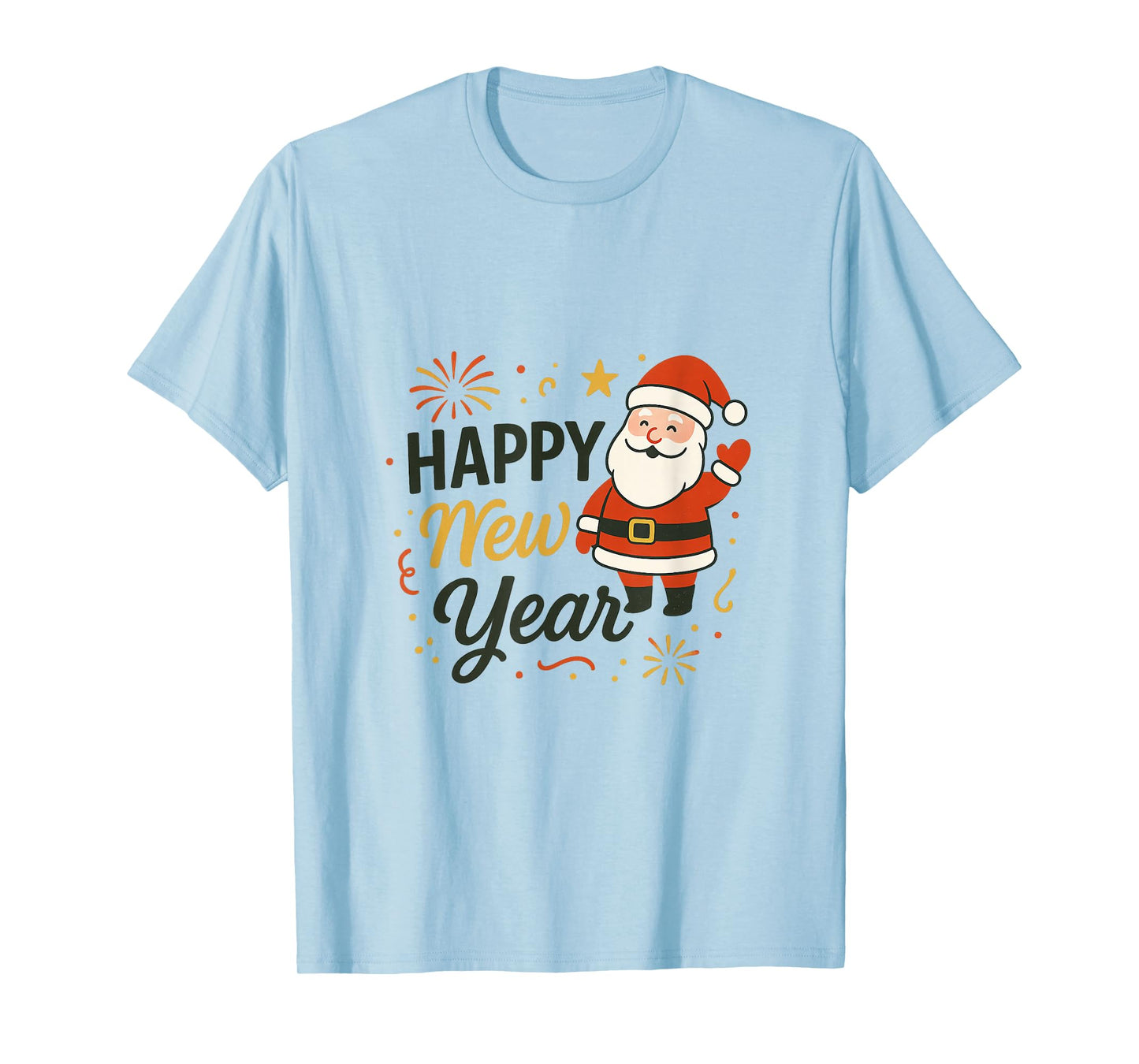Cheerful Santa Claus Happy New Year Festive T-Shirt T-Shirt