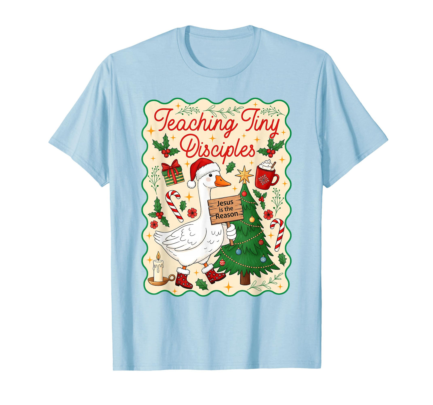 Teaching Tiny Disciples Christian Bible Teacher Goose Xmas T-Shirt