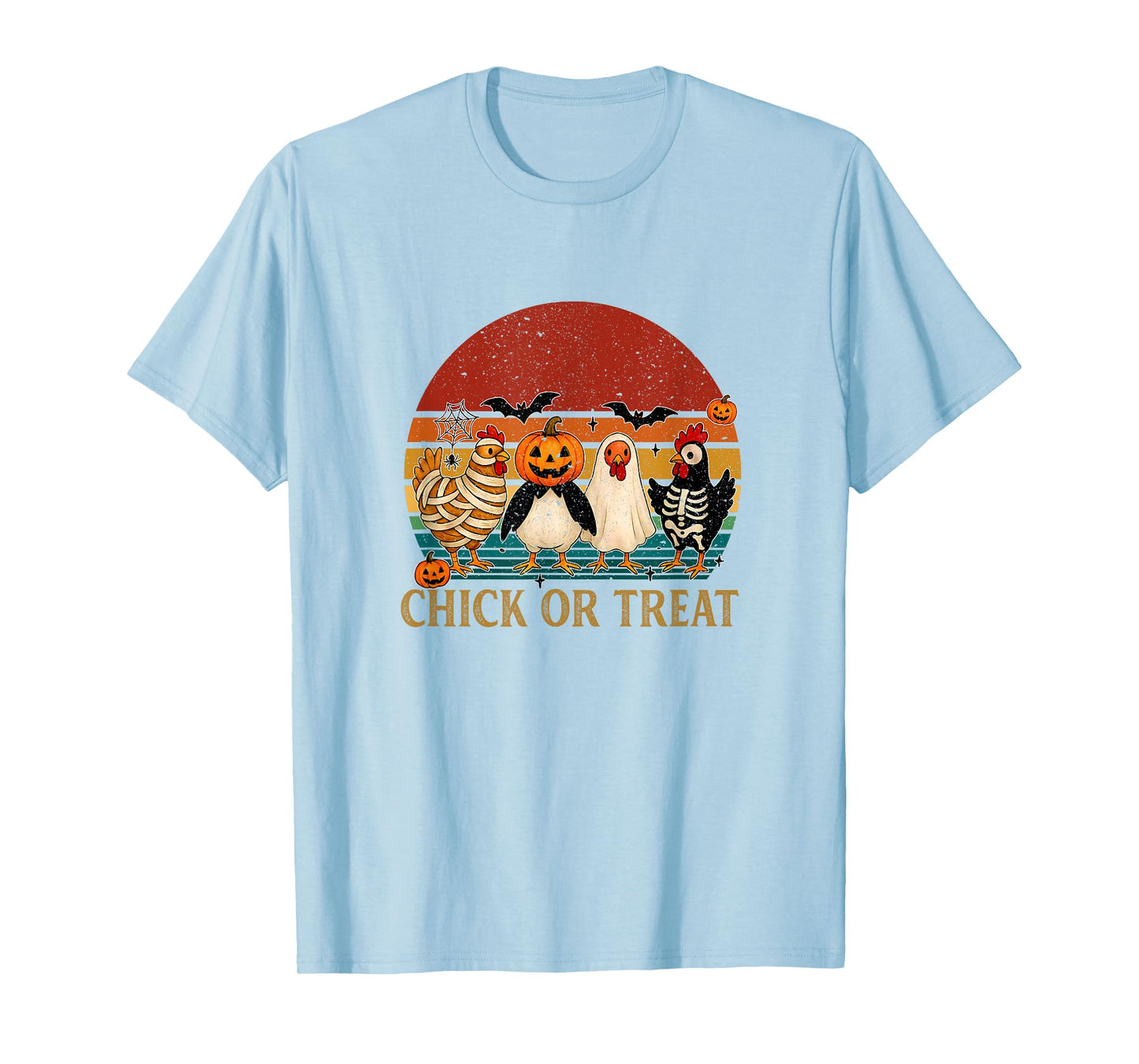 Chick Or Treat Pumpkin Spooky Witch Chicken Farmer T-Shirt
