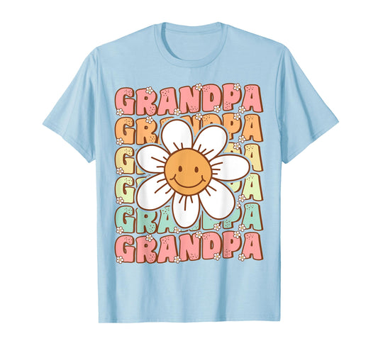 Groovy Grandpa Matching Family Birthday Party Daisy Flower T-Shirt